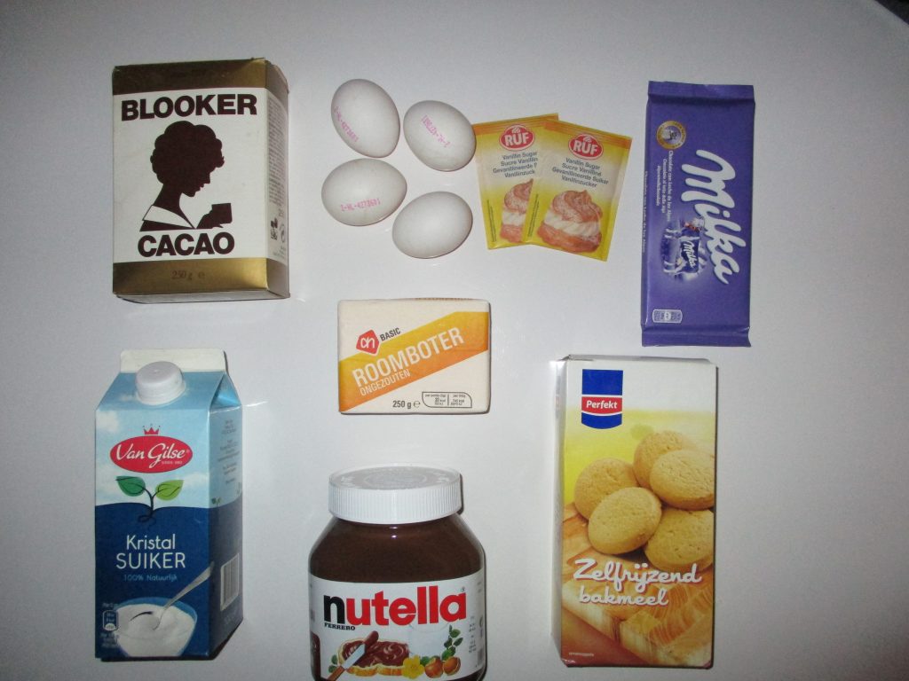 Ingredienten Nutella taart
